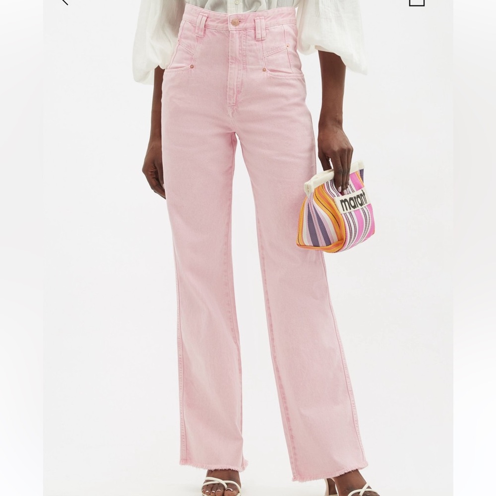 Isabel Marant
Dilesqui high-rise wide-leg pink jeans